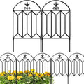 AMAGABELI GARDEN & HOME 10 panels Decorative Garden Fences and Borders for Dogs 24in(H)×10ft(L) No Dig Metal Fence Panel Garden Edging Border Fence For Animal Barrier Fencing for Flower Bed Yard Patio