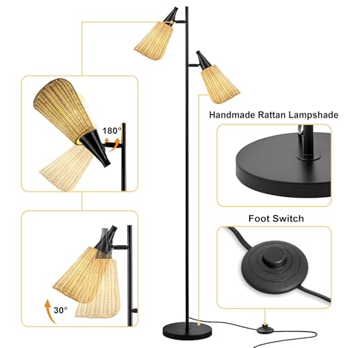 Modern Gold Floor Lamp with Foot Switch for Living Room, Bedroom, Office B731