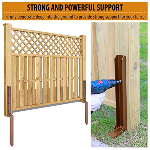 Fence Post Repair Kit for Broken Wooden Fence Post Stakes, Brown F41069