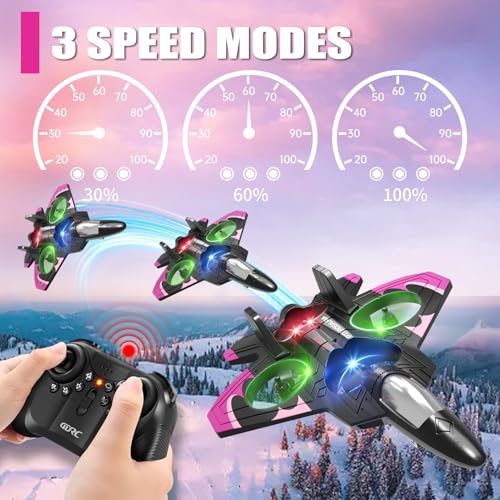 Foam Remote Control Airplane Fighter Jet with Lights for Kids Adults H4069