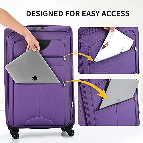 Softside 3-Piece Expandable Luggage Set with TSA Lock Spinner Wheels S375