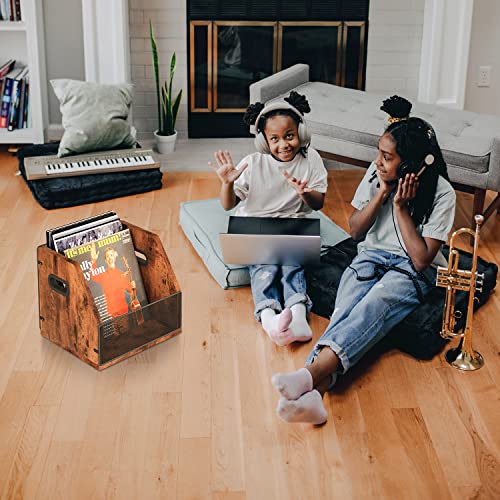 Vinyl Record Storage Box, Holds up to 60 Records V34365