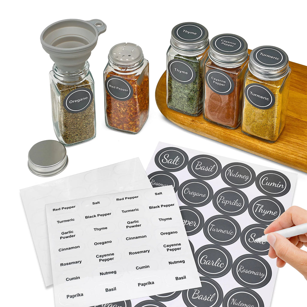 Spice Bottles Empty Glass 4 oz with Shaker Lids N17192