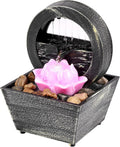 Tabletop Water Fountain with Light, Home Decor Soothing Sound Machine, Zen Meditation Waterfall Fountain, Battery/USB Operated Lotus Flower Indoor Zen Relaxation for Office Living Room Bedroom Decor