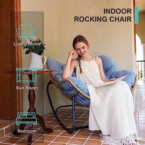 Oversized Patio Papasan Rocking Chair with Wicker Lounge G5657