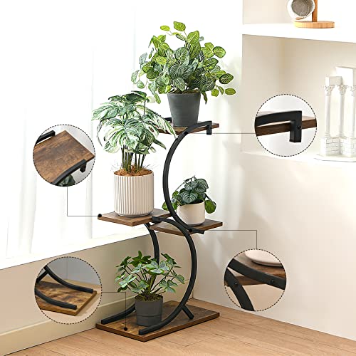 4 Tier Plant Stand Indoor for Multiple Plants, Iron Pot Holder F40050