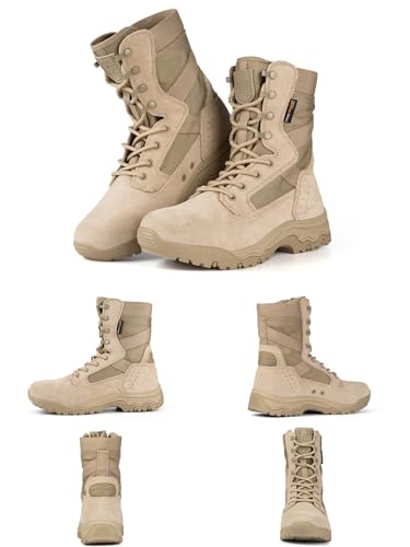 Men's Tactical Boots 8 Inches Lightweight Suede Leather Military Work Boot J951812