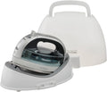WAGEE Cordless Iron, Portable 360-Degree Freestyle Dry/Steam Iron with Precision Tips and Stainless Steel Soleplate, Anti-Calc and Anti-Drip, Power Base and Carrying/Storage - NI-QL1100L (Silver)