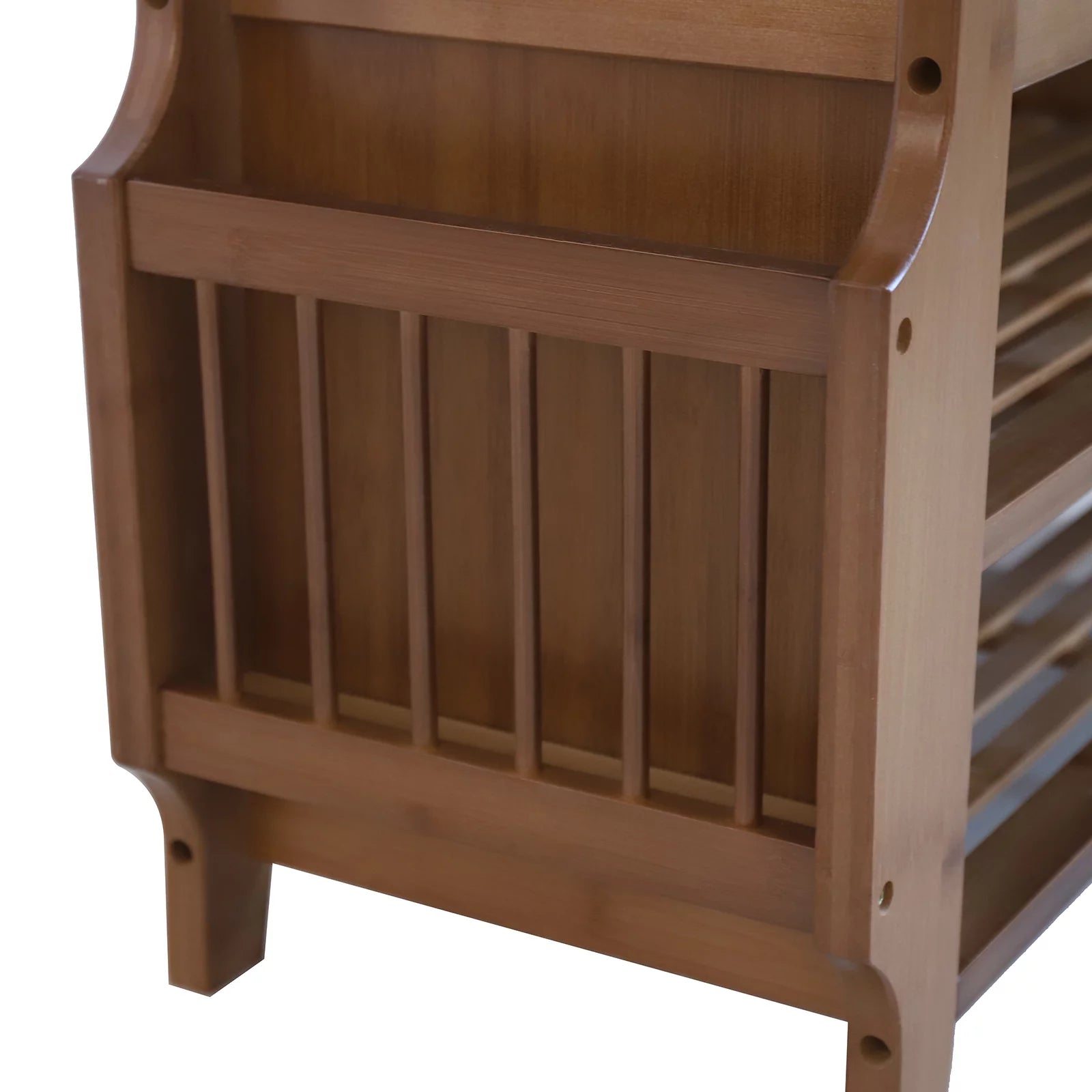 Bamboo 2 Tier Shoe Rack Bench with Soft Seat for Entryway M310