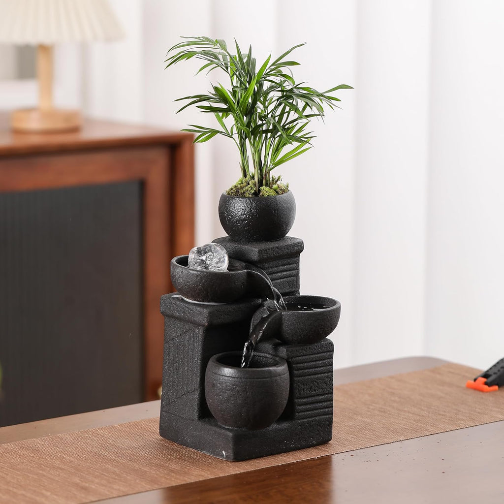 Indoor Tabletop Fountain Water Feature for Home Office Decor M447