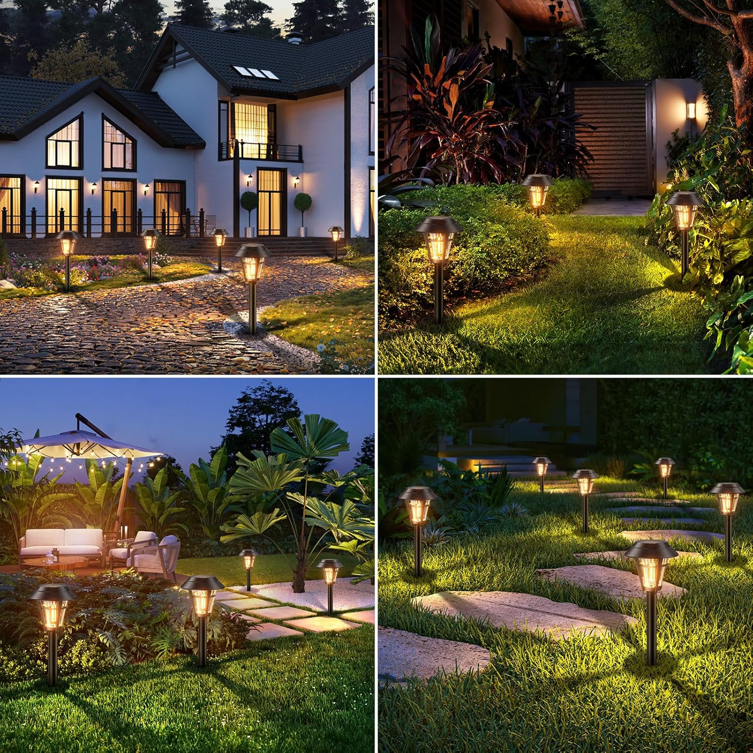 Solar Pathway Lights Outdoor, 10 Pack, Waterproof, Auto On/Off C50421