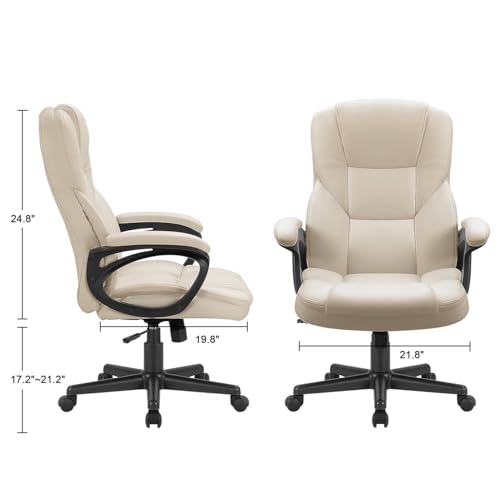 Office Executive Chair High Back Adjustable Swivel PU Leather with Lumbar Support I3854