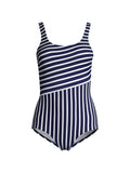 Lands' End Women's Chlorine Resistant Scoop Neck Soft Cup Tugless Sporty One Piece Swimsuit Print