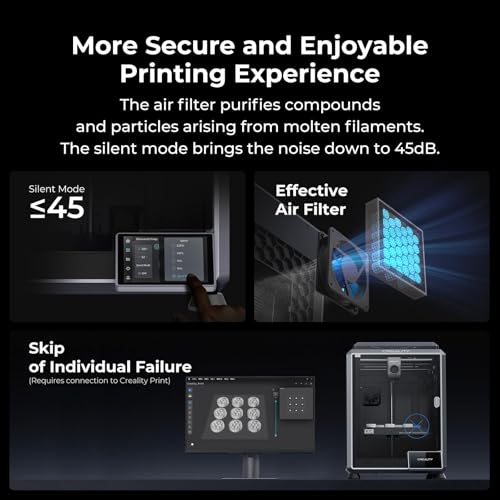 3D Printer, 600mm/s High-Speed with AI Camera and Silent Mode K204