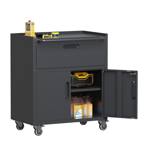 Wall Cabinet with 2 Doors, Lockable, Adjustable Shelves, Heavy Duty Steel J4545