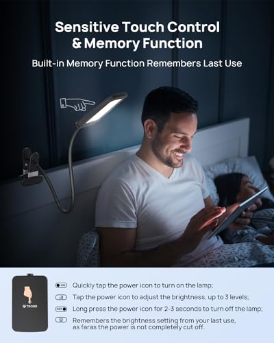 LED Desk Lamp with Clamp, Dimmable, Flexible Gooseneck V37343