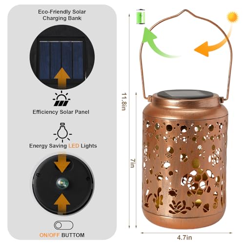 Solar Lanterns Outdoor Turtle Garden Decor Waterproof Hanging Light L4405