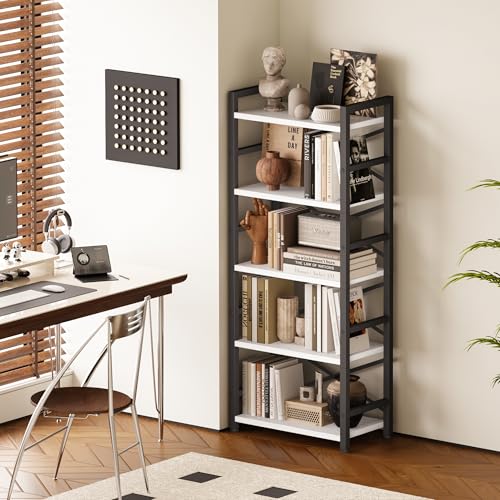 3 Tier Industrial Bookcase, Rustic Etagere Bookshelf for Living Room U5786