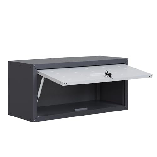 Wall Cabinet with 2 Doors, Lockable, Adjustable Shelves, Heavy Duty Steel J4545