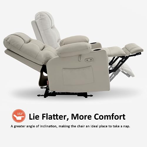 Zero Gravity Power Recliner Chair with Heat and Vibration Massage, USB Ports, Cup Holders, Faux Leather G3748