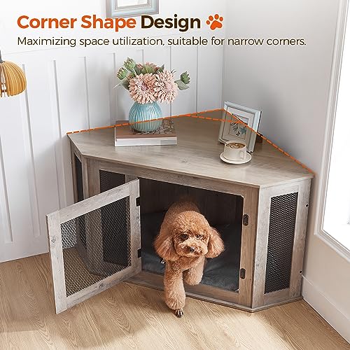 Wooden Dog Crate Furniture End Table for Small Medium Dogs V70534