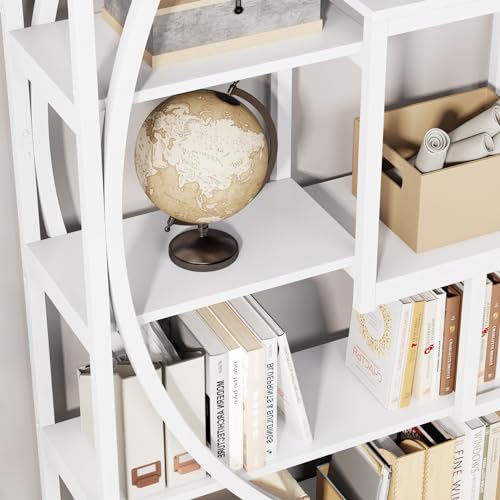 Industrial 5-Tier Etagere Bookcase, 70.8 inch Tall, 8 Open Shelves, Rustic Brown P8264