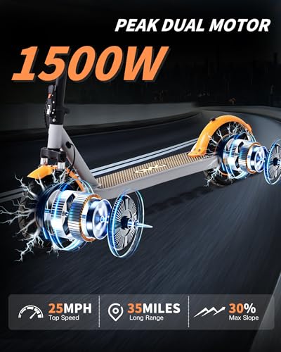 Electric Scooter for Adults, 500W Motor, Folding with Dual Suspension D383