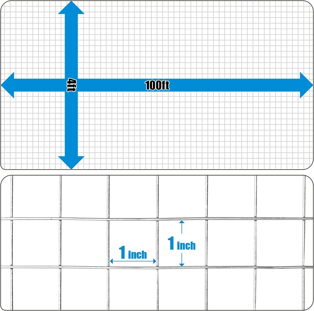 16 Gauge Hot-Dipped Galvanized Welded Wire Fence, 1 inch x 1 inch Mesh, 4 ft. x 100 ft. G128