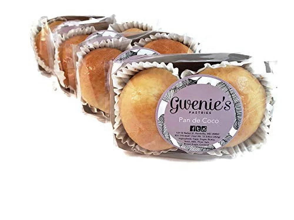 Gwenie's Pastries Pan De Coco 4 Pack (2 Pieces Per Pack)