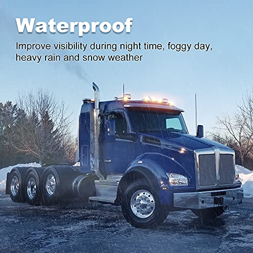 Cab Marker Light 17 LED Amber Roof Running Lights Waterproof for Heavy Duty Truck V6184