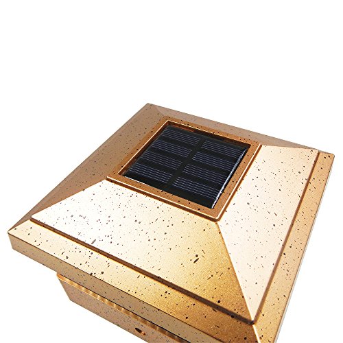 Copper Solar LED Post Cap Light for Outdoor Garden Fence Deck G5951