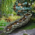 SunJet Outdoor Rock Water Fountain with LED Lights, 83.4" L x 22" W x 20" H River Stream Waterfall Feature for Home Garden, Yard, Patio, Deck Decor - Soothing Tranquility Floor-Standing Fountain