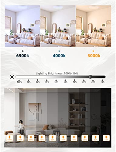 Motion Sensor Ceiling Light, 2 Pack Rechargeable LED, 3 Color Temperatures J333987