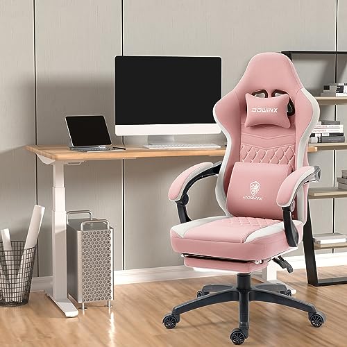 Gaming Chair with Breathable Fabric, Pocket Spring Cushion and Footrest H620