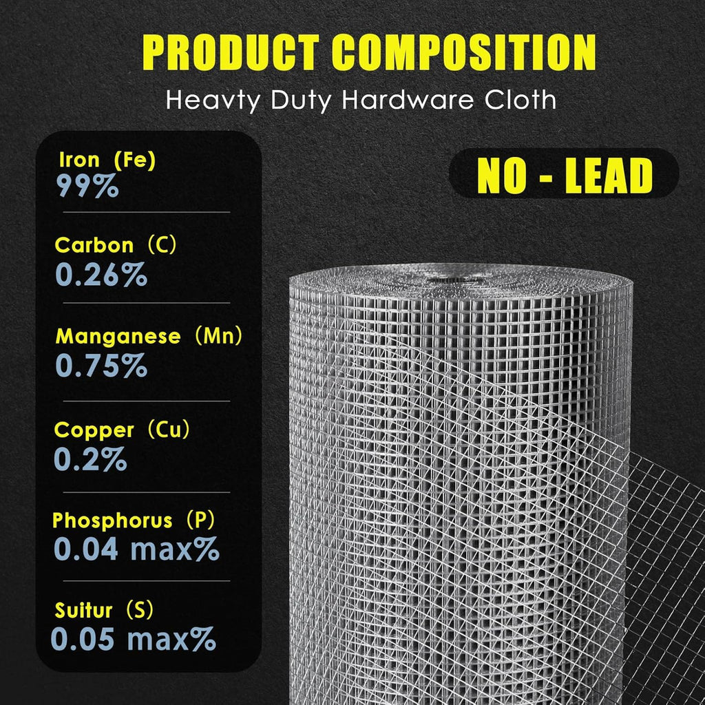 Galvanized Hardware Cloth 1/2 Inch Mesh 19 Gauge Roll P875164