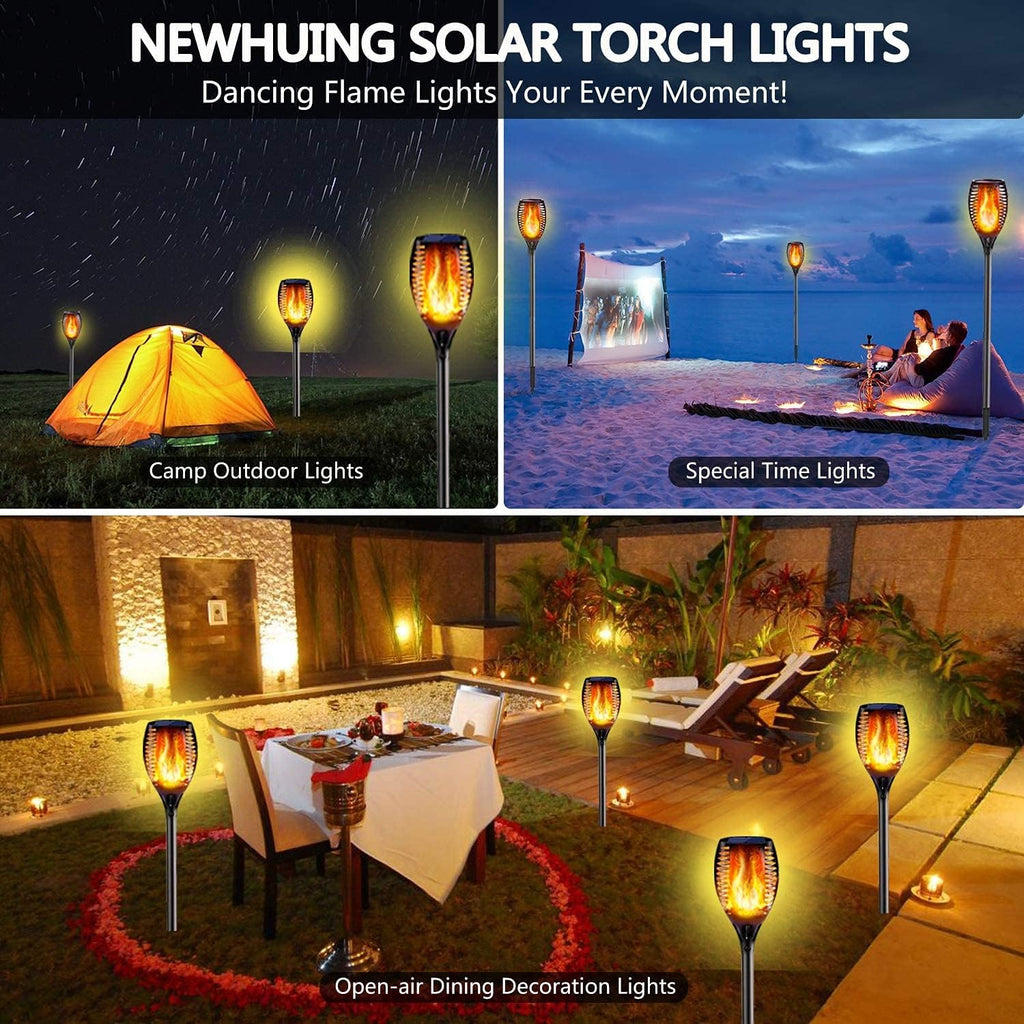 Solar Torch Lights Outdoor, 43 inch, Waterproof Garden Pathway Light with Flickering Flames X26801