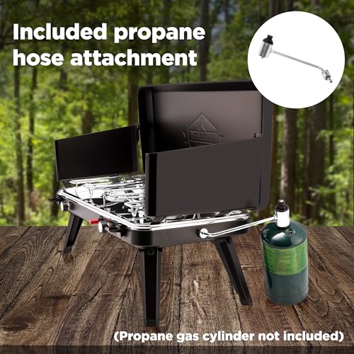 2-in-1 Gas Camping Stove and Griddle with Foldable Legs G762726