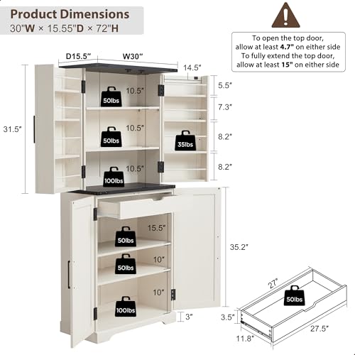 Farmhouse Storage Cabinet with Barn Doors and Adjustable Shelves X3170