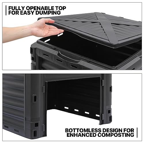 43 Gallon Dual Chamber Compost Tumbler, Outdoor BPA Free X909102
