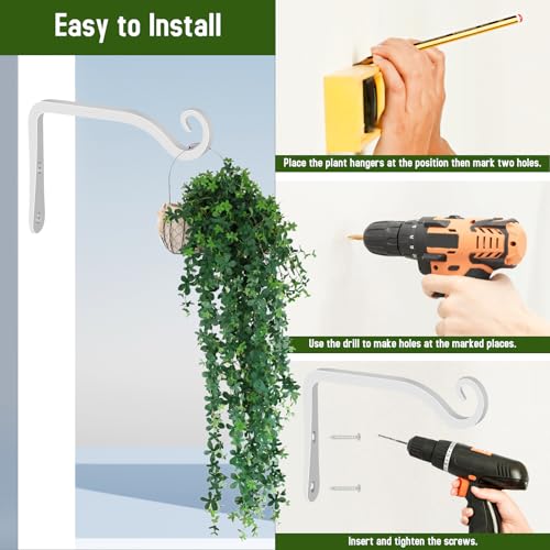 Wall Hook Hanging Plant Bracket 10 Inch 2 Pack, Black Z66793