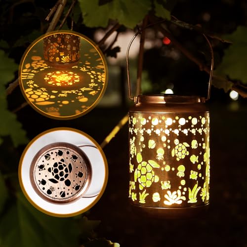 Solar Lanterns Outdoor Turtle Garden Decor Waterproof Hanging Light L4405
