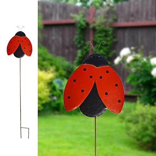 Garden Decor Metal Yard Stakes Spring Lawn Art Decorative Plant Stake Indoor Outdoor Ornaments Decoration for Patio Pathway Backyard (Blue Butterfly)
