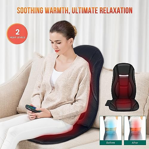 Vibration Back Massager with Heat, Seat Massager Cushion Q801