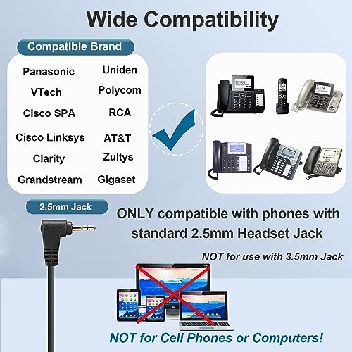 2.5mm Phone Headset with Microphone Noise Cancelling & Volume Controls D40912
