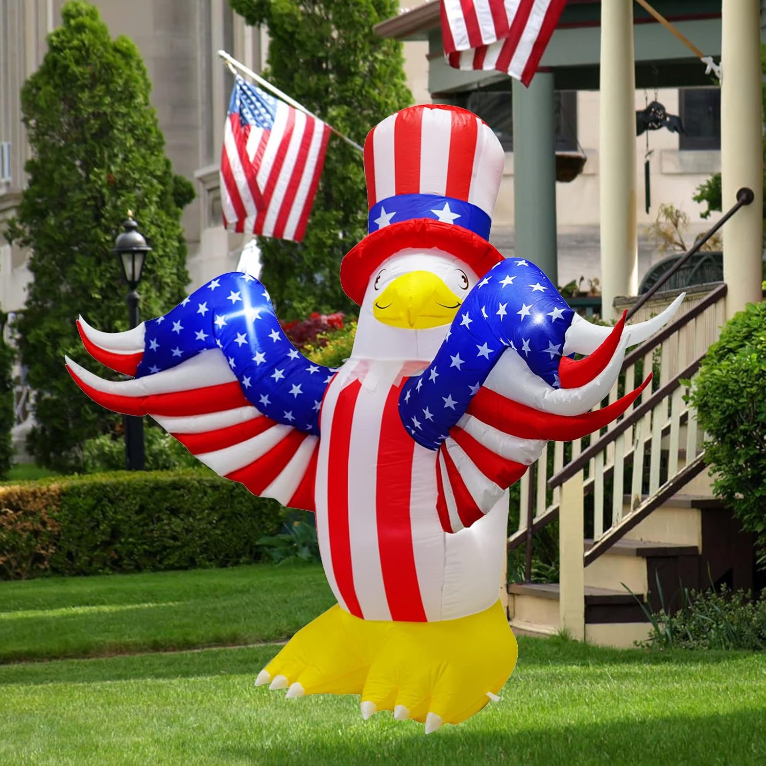 7.2FT Inflatable American Bald Eagle with Built-in LEDs for Outdoor Decor V263