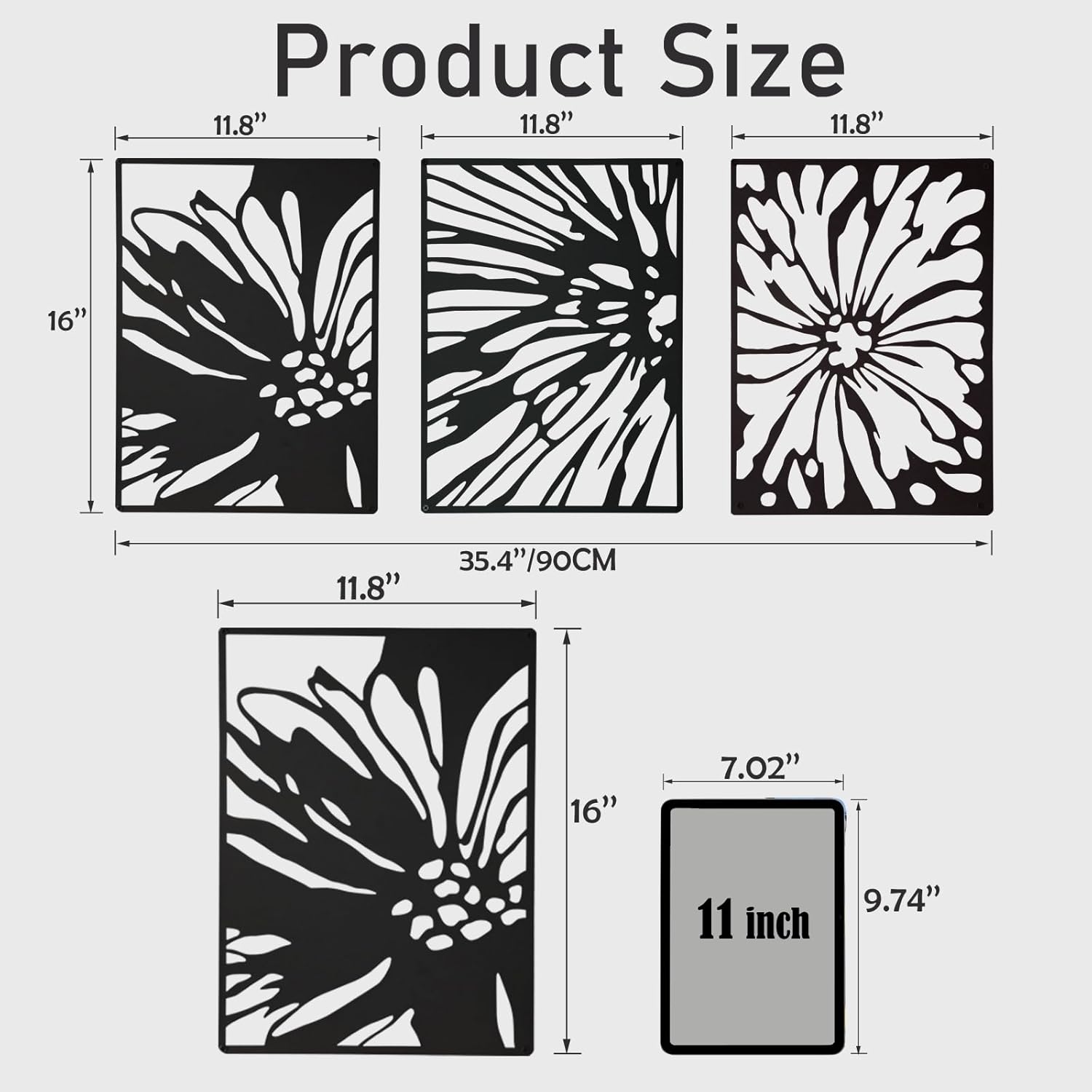 Metal Wall Art Decor, 16" Modern Abstract Wall Decor for Living Room Bedroom V142294