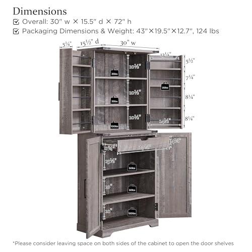 Farmhouse Storage Cabinet with Barn Doors and Adjustable Shelves X3170