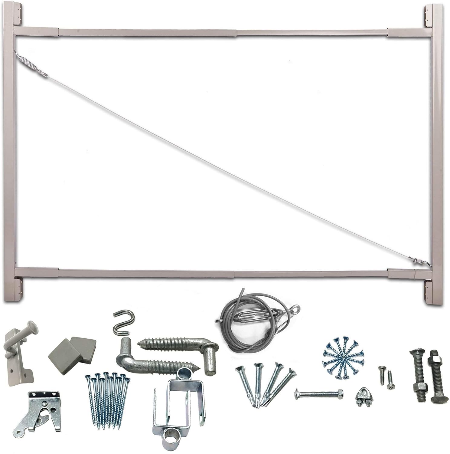 Steel Frame Gate Kit, 36-72 in Wide, 6 ft High N8767