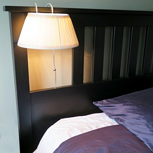 Bed Headboard Reading Lamp Book Light 2 Pack Soft Fabric Shade Pull Cord H1298
