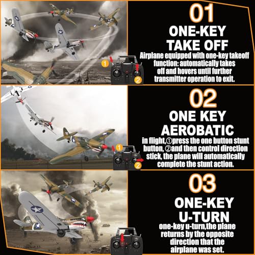 RC Plane 4-CH Remote Control Airplane Ready to Fly with Stabilization System for Beginners O911903